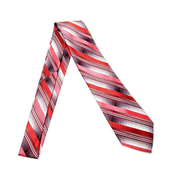 Van Heusen Silk‎ Tie Red Striped Woven - Picture 6 of 6
